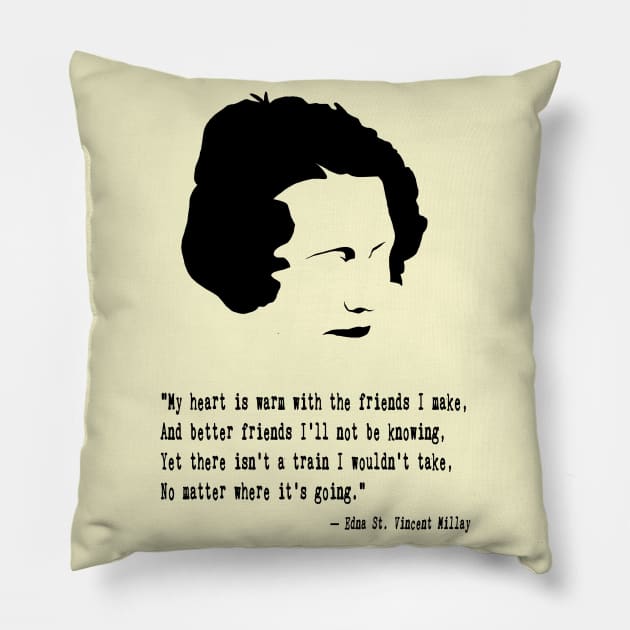 Edna St. Vincent Millay Pillow by PoetandChef