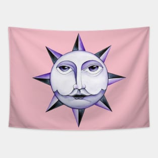 Purple Sun face Tapestry