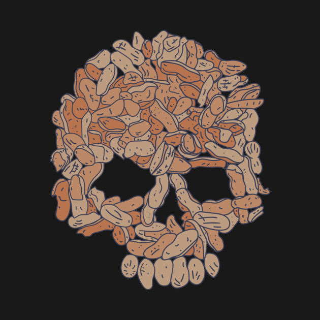 Discover Peanut Allergy - Nut Skull - Death Symbol - Peanut - T-Shirt