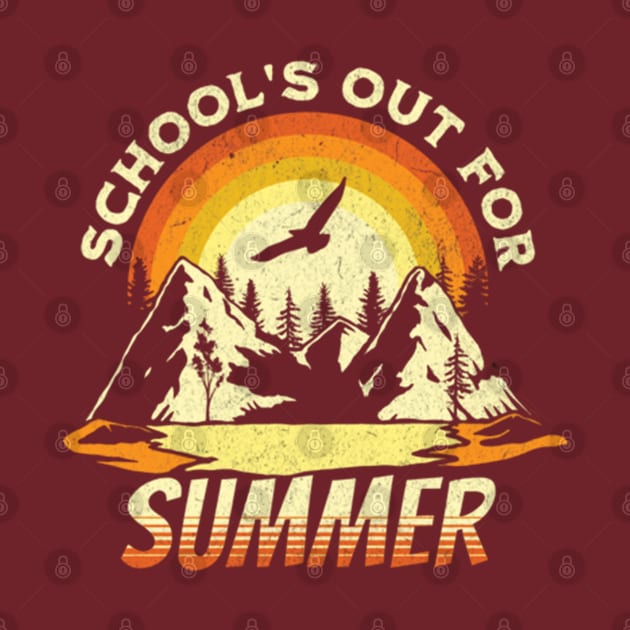 cute retro last day of school school's out for summer teacher by TeeText