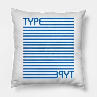 Type Stripes (Blue) Pillow