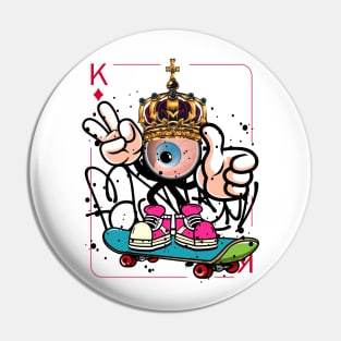 Playing Card King Monster Graffiti Street Art Pin