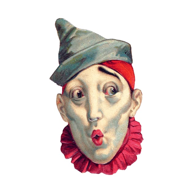 Vintage Clown Illustration - Red Ruffles by Naves