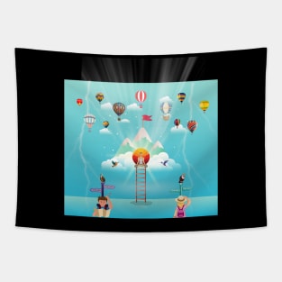 Travel yoga inspiration Tapestry