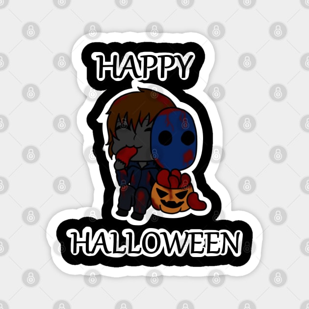 Cute Creepypasta Eyeless Jack Happy Halloween Magnet by LillyTheChibi