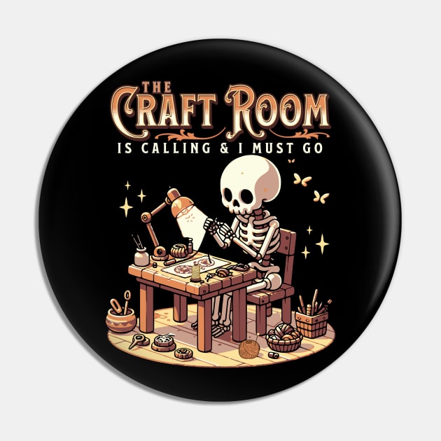 Craft Room is Calling Funny Crafter Pin by Hypnotic Highs