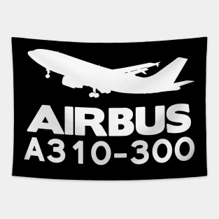 Airbus A310-300 Silhouette Print (White) Tapestry