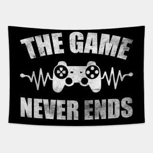 game never ends heartbeat controller gamer quote gaming Tapestry