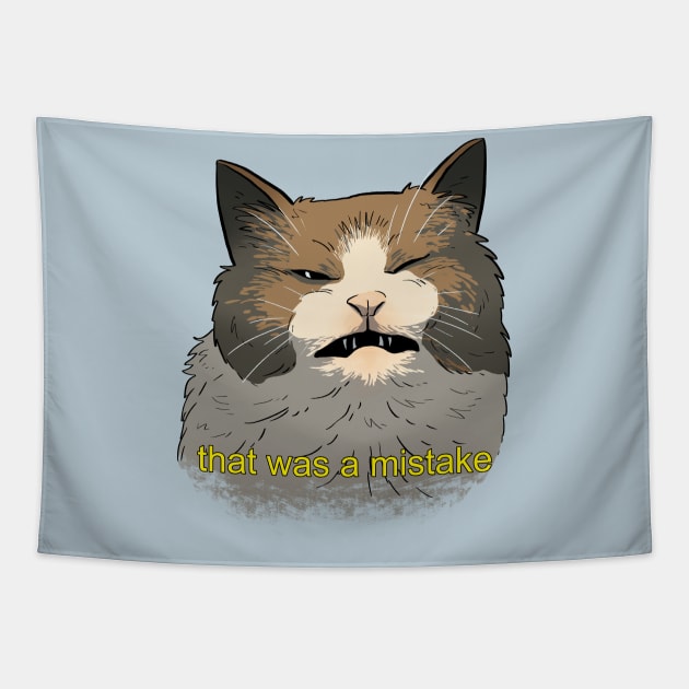 Mistake Cat Meme Tapestry by GioHell