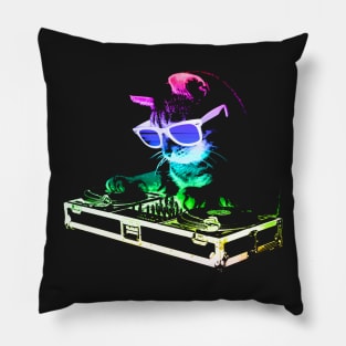 HOUSE CAT (Rainbow DJ Kitty) Pillow