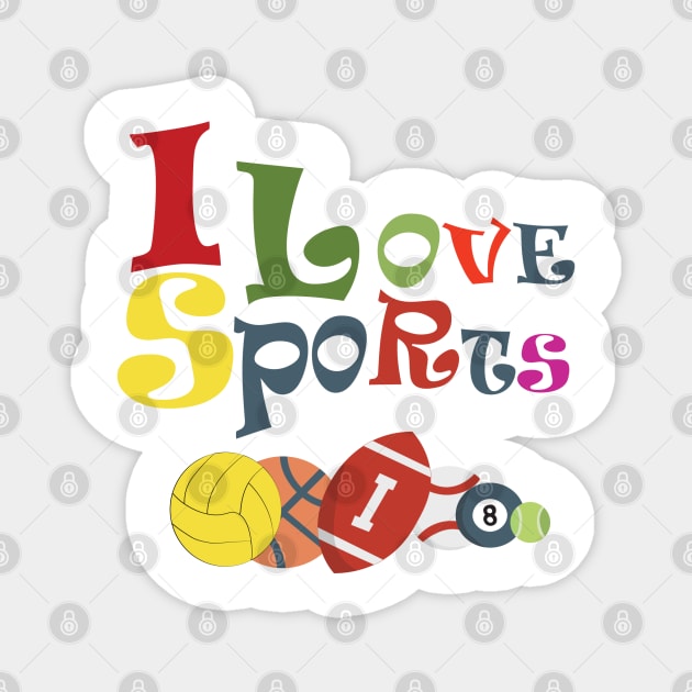 I Love Sports,football Club Magnet by jaml-12