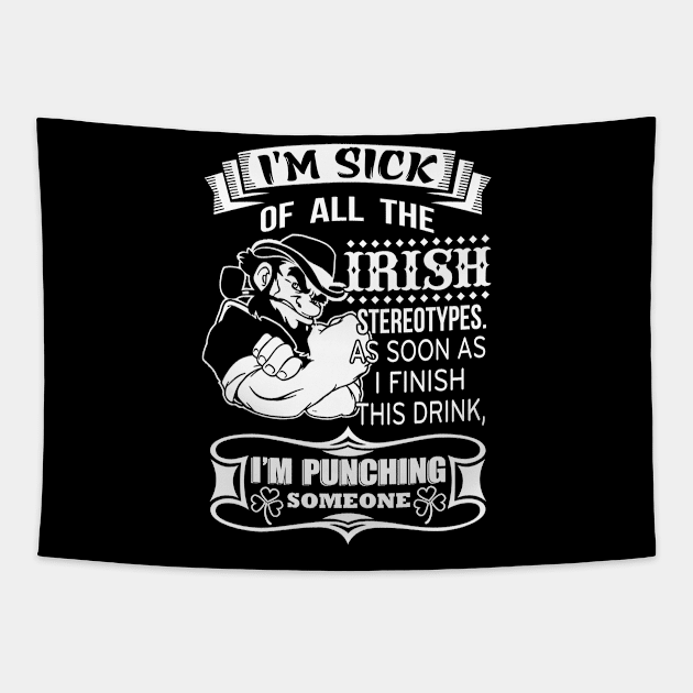 PATRICK DAY green shamrock Tapestry by tabaojohnny