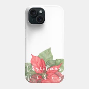 Christmas Star Poinsettia Watercolor Phone Case