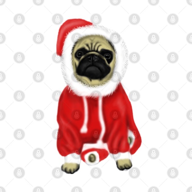 Funny Santa Pug Christmas Dog Lovers Gift by Merchweaver