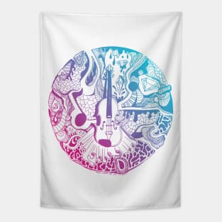 Dual Color Circle of Music Tapestry