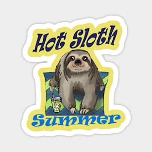 Hot Sloth Summer Magnet