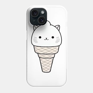 Cute cartoon ice cream cone kitten Phone Case