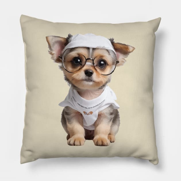 Nature, Cute Little Dog Pillow by AqlShop