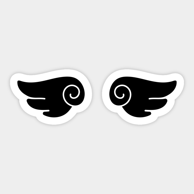 Black Anime Angel Wings Wings Sticker Teepublic You can watch several of these old home is a village where special beings having a small halo on their head and wings on their back. black anime angel wings