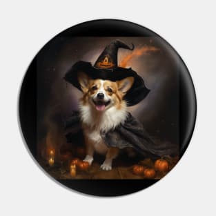 Corgi Witch Pin