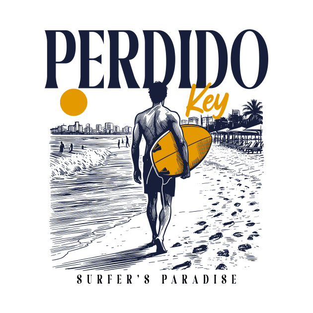 Vintage Surfing Perdido Key, Florida // Retro Surfer Sketch // Surfer's Paradise by Now Boarding