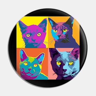 Korat Cat Pop Art - Cat Lover Gift Pin