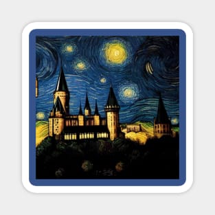 Starry Night Wizarding School Van Gogh Magnet