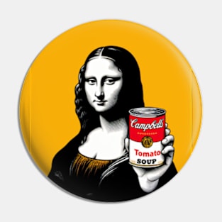 Mona Lisa Pop Art Campbell's Tomato Soup Pin