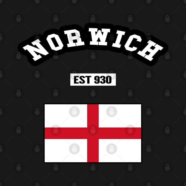 👑 Norwich England Strong, Flag of England, Est 930, City Pride by Pixoplanet