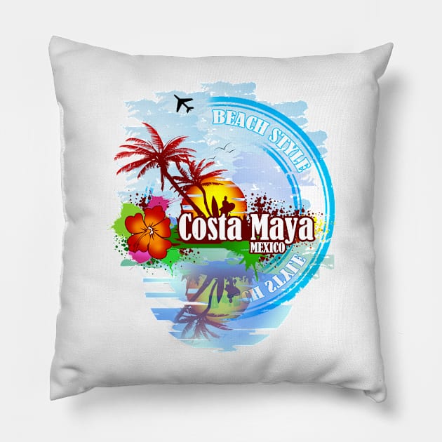 Costa Maya Mexico Pillow by dejava