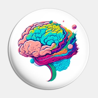 Brainbow - Brain with rainbow colors Pin