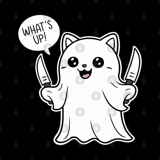 Cute Ghost with knife What's Up by FunnyZone