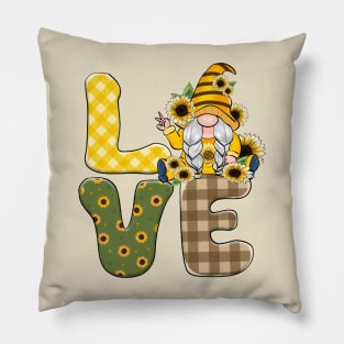 Sunflower Spring Love Gnome Gonk Pillow