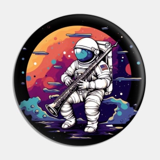 Cute Astronaut Bassoon Band Player Bassoonist Pin