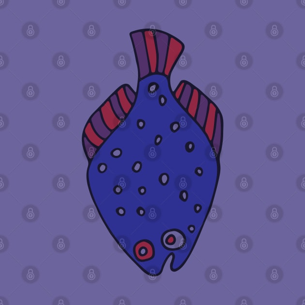 FUNNY STRANGE INTERESTING FLOUNDER FISH Purple Red from my Cabinet of Curiosities - UnBlink Studio by Jackie Tahara by UnBlink Studio by Jackie Tahara