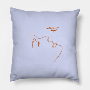 The kiss (burnt orange line) Pillow