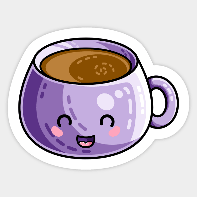 Kawaii Coffee Cup Sticker