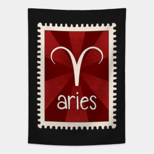 Aries Zodiac Sign Stamp Tapestry