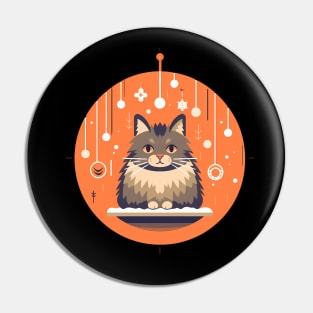 Norwegian Forest Cat Xmas Ornament, Love Cats Pin