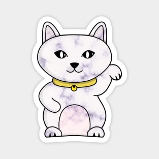 Marble Lucky Cat Magnet