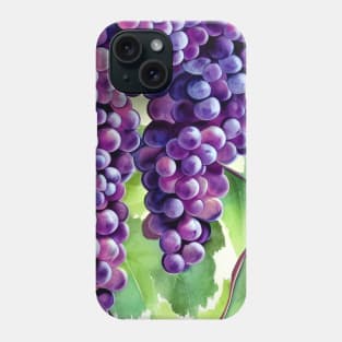 Grapes on the Vine in Watercolor Phone Case