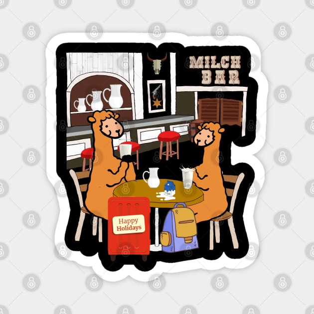 Alpaca In The Milk Bar Magnet by DePit DeSign