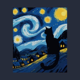 Van Gogh Cat T-Shirt