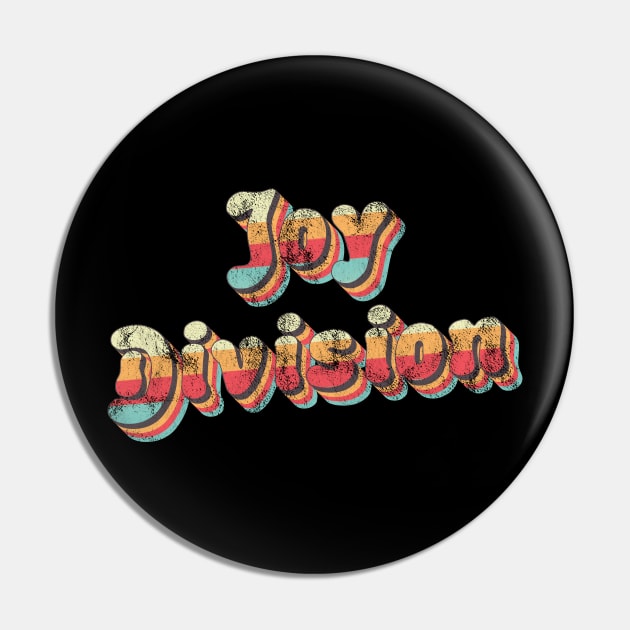 Joy Division Grunge Retro Vintage Rainbow Typography Pin by Classic Cassette