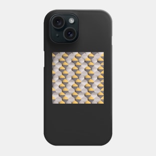 Moroccan Ogee pattern in sunshine yellow and warm grey Phone Case