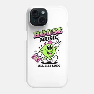 HOUSE MUSIC  - Retro Mascot All Life Long (black/pink/lime) Phone Case