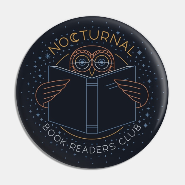 Nocturnal Book Readers Club Pin by Thepapercrane