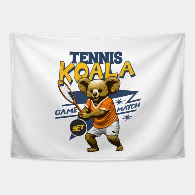 Tennis Koala bear game set match Tapestry by Graffik-Peeps