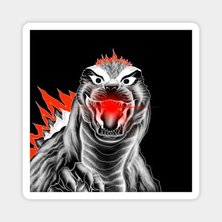 red godzilla the dragon kaiju Magnet