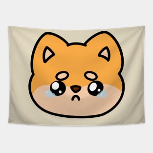 Sad Shiba Face Tapestry